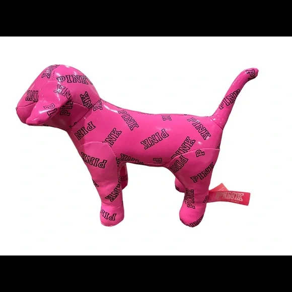 PINK Victoria's Secret Hot Pink Plush Dog (2015) - Picture 3 of 7